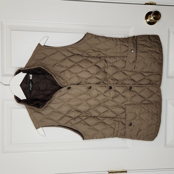 Eddie Bauer goose down vest quilted snap button EB550 medium fill - Picture 1 of 14